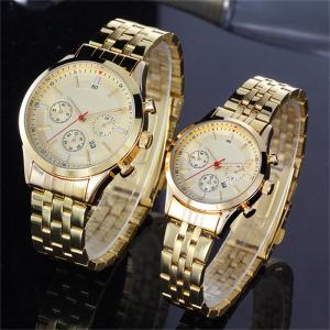 China Antiscratch Couple Quartz Watch Hardened Glazed 3eye Sixneedle wholesale