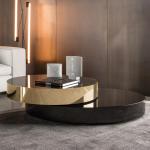 Toughened Glass Living Room Hotel Coffee Table Modern Stainless Steel