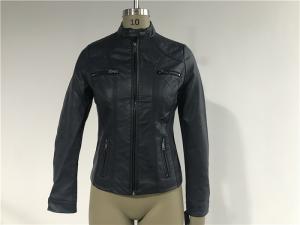 China Ink Upstyled Ladies Faux Leather Jacket Triple Needle Topstitching Tw77491 wholesale