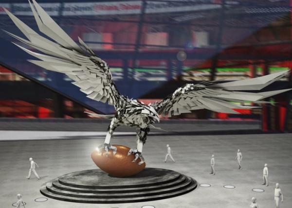 Large Size Decoration Stainless Steel Metal Sculpture Eagle Sculpture 500cm