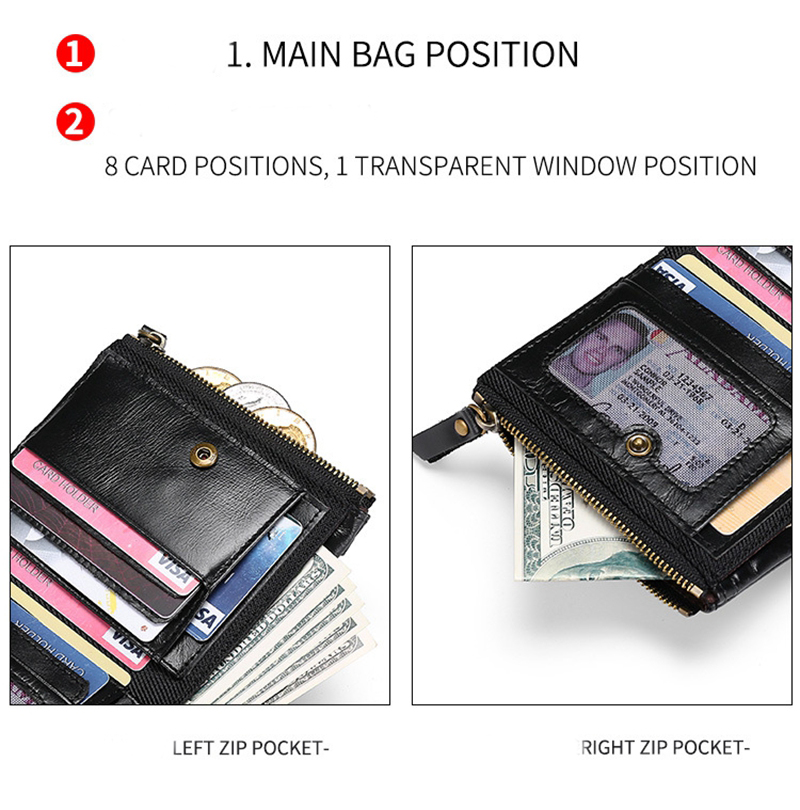 Vintage Style Minibook Men's Wallet with Zipper Closure and Hasp Closure 11.5*10.5*3cm