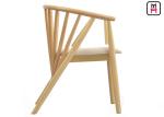 Upholstered Ash Chair Vertical Wood Restaurant Chairs Leather Seats Modern
