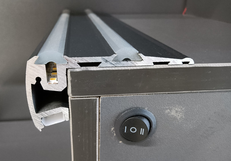 8mm Width PC PMMA LED Aluminium Extrusion Profiles 6063 T5 With PC Diffuser Cover