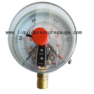 China 4 Inch Magnetic Vacuum Electric Contact Gauges 1/2 NPT Lower Mount wholesale