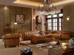 Chesterfield Tan Brown Soft Leather Sofa Set Antique Industrial Style For Living