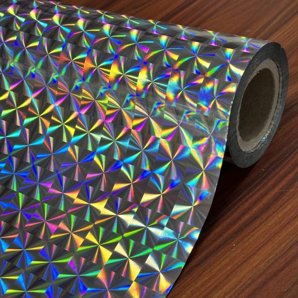 Various Patterns Laser Printed Metallized PET Thermal Holographic Decorative Plastic Film For Packaging Hardness Soft
