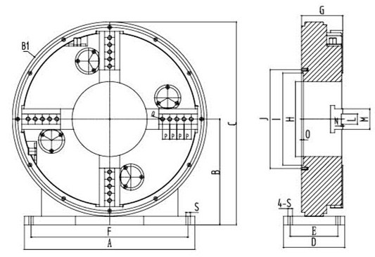 G400S 140mm Manual Through Hole Chuck For Tube Sheet Integrated Machine