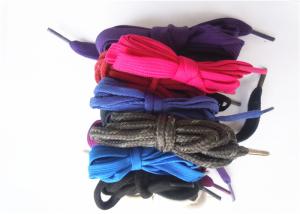 China Nylon Waxed Flat Shoe Laces with Plastic Tips , High Tenacity wholesale