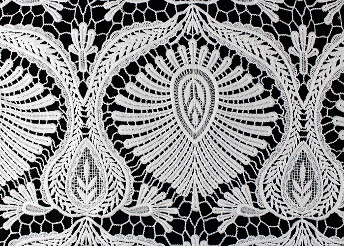 Heavy Embroidey Polyester Lace Fabric With French Venice Guipure DTM Azo Free