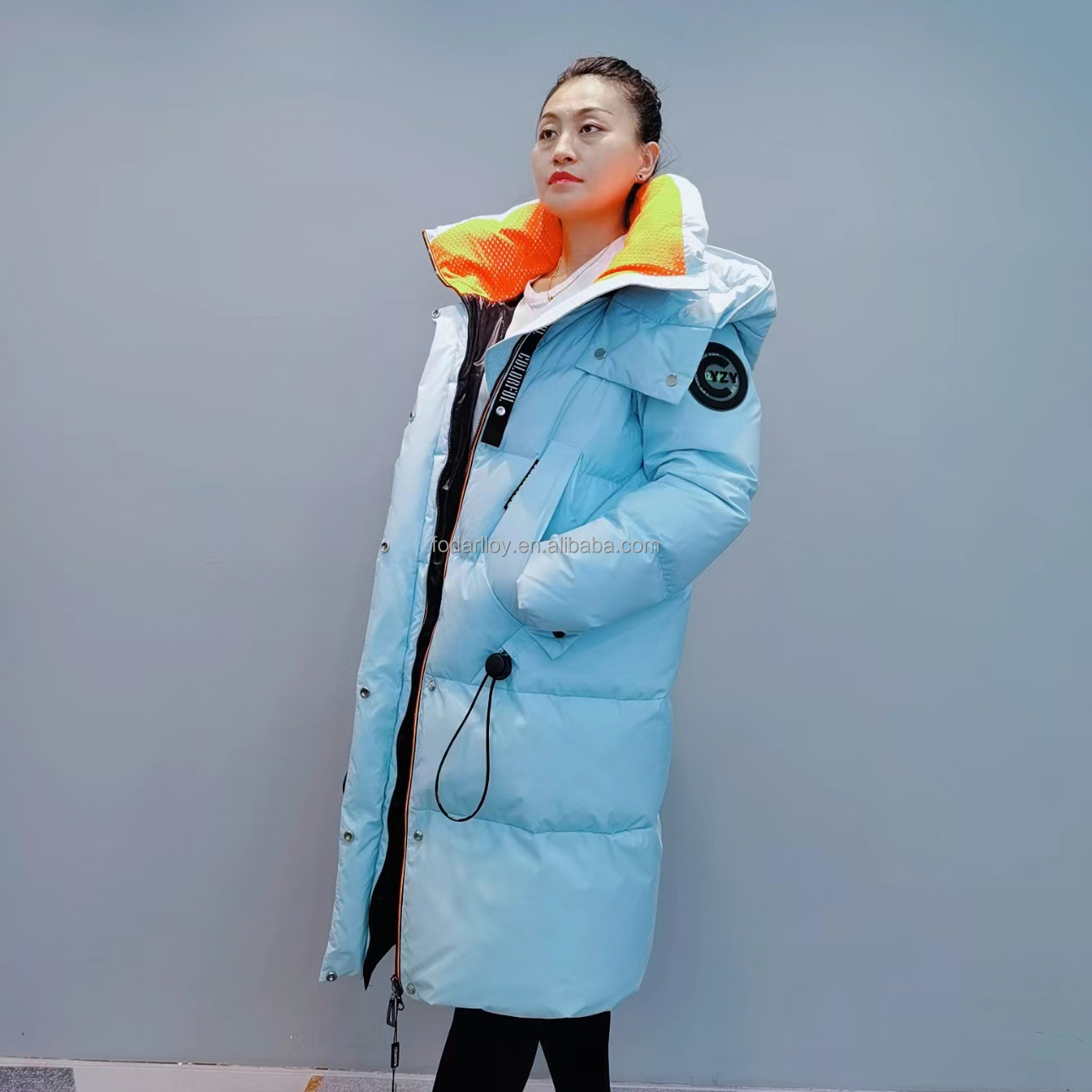 FODARLLOY F22563 Ladies Warm Hooded Cotton-padded Clothes Women Slim Long Winter Jackets Women Coats