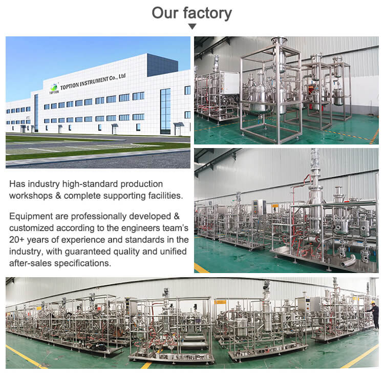OEM Wiped Film Evaporator TOPTION Industrial Essential Oil Extraction Machine