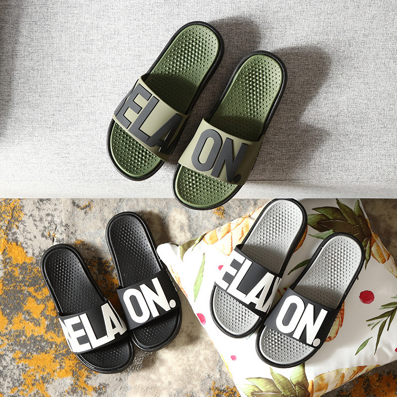 Latest Summer Mens Rubber Flip Flop PVC Simple LOGO Slipper