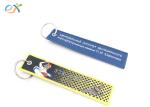 Personalized Printed Logo Embroidered Key Rings Sublimation Woven Fabric Custom