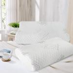 Bamboo Fabric Fiber Pillow Memory Foam Neck Contour Orthopedic Cervical Sleep