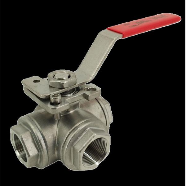Three-Way Threaded Ball Valve - Ti Ball Valves Gr2 DN 15 Class 150-2500 With Flanges For Water Treatment