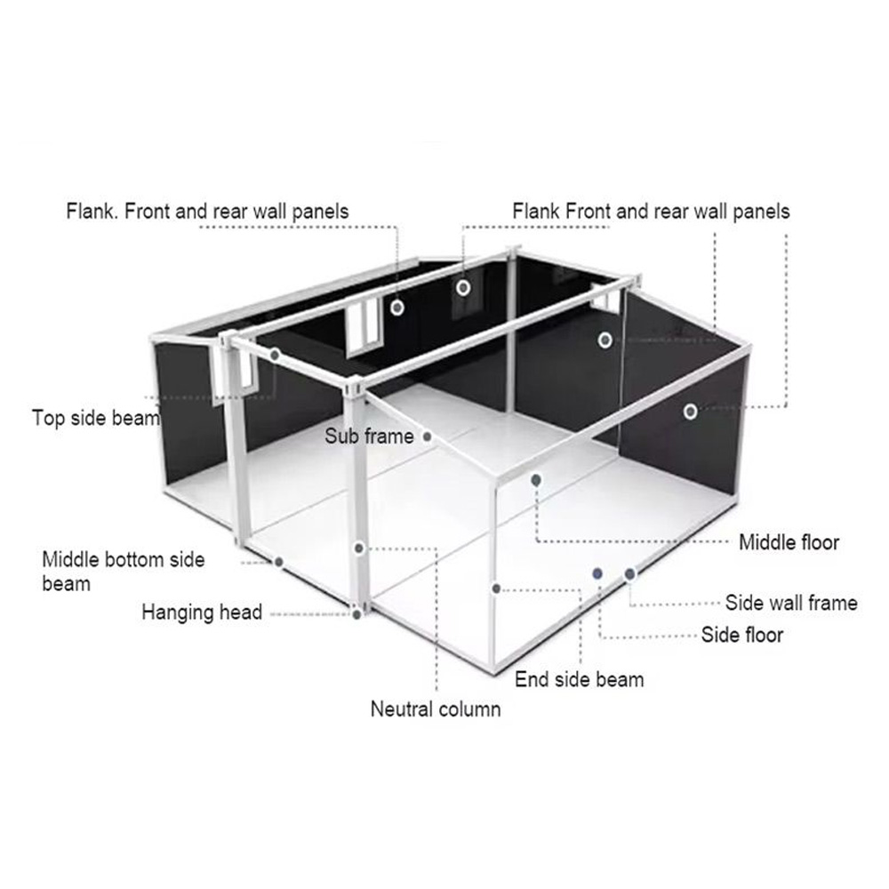 Windproof Steel Frame Prefabricated Module House Direct Supply 40 Foot Expandable Container in Contemporary Design Style