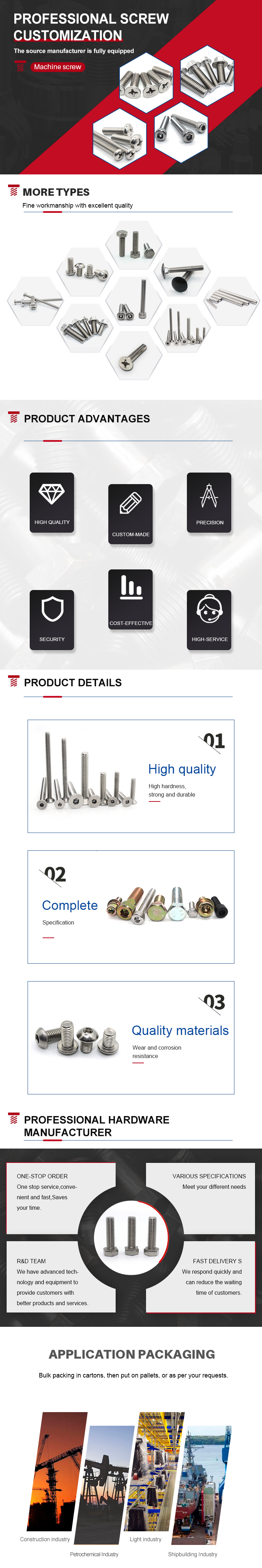SUS304 Stainless Steel Hex Socket Button Head Cap Screws with INCH Measurement System