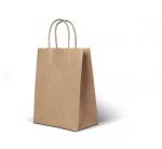Handle Kraft Paper Handbag Durable Pantone Take Away Food Bag