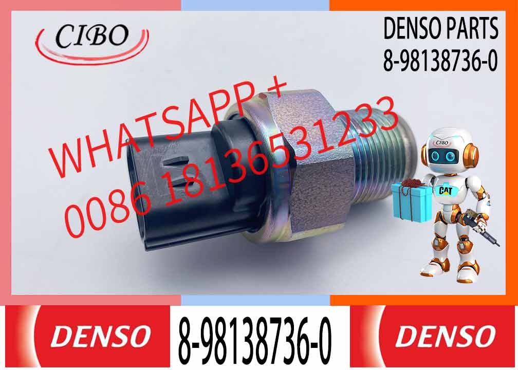 Excavator Parts Common Rail Pressure Sensor 8-98138736-0 8981387360 For CX130B CX210B CX350B CX470B CX210C SH210-5