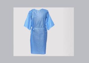 China Non Toxic Blue Isolation Gowns , Disposable Plastic Coveralls Fluid Resistant wholesale