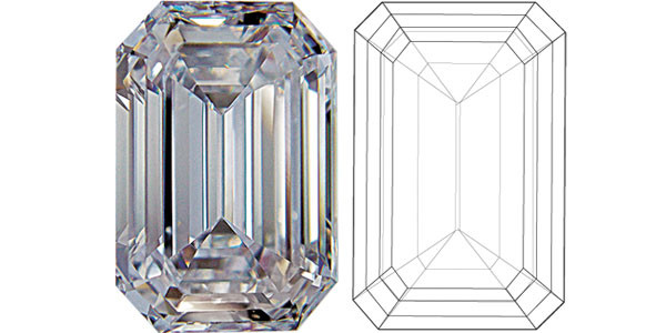 1ct-1.6ct Synthetic Emerald Cut CVD Lab Grown Diamond Colorless