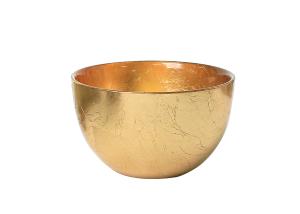 China Hand Made 180ml Centrifugal Casting Lead Free Crystal Glass Fruit Bowl, Gold foil bowl wholesale