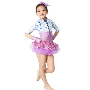 China MiDee Tap Jazz Dance Costume Performance Outfits High Waist Jacket Dress for Girls wholesale