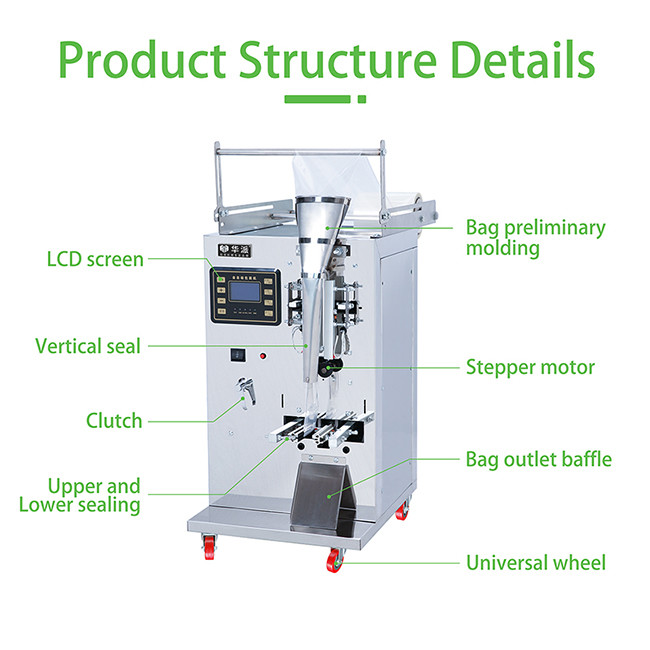 Automatic Vertical Bag Packing Machine Liquid Pouch Filling Water Oil Back Seal