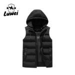 Men Sleeveless Bubble Hooded Padded Warm Utility Puffer Vest Men Hoodie Vest