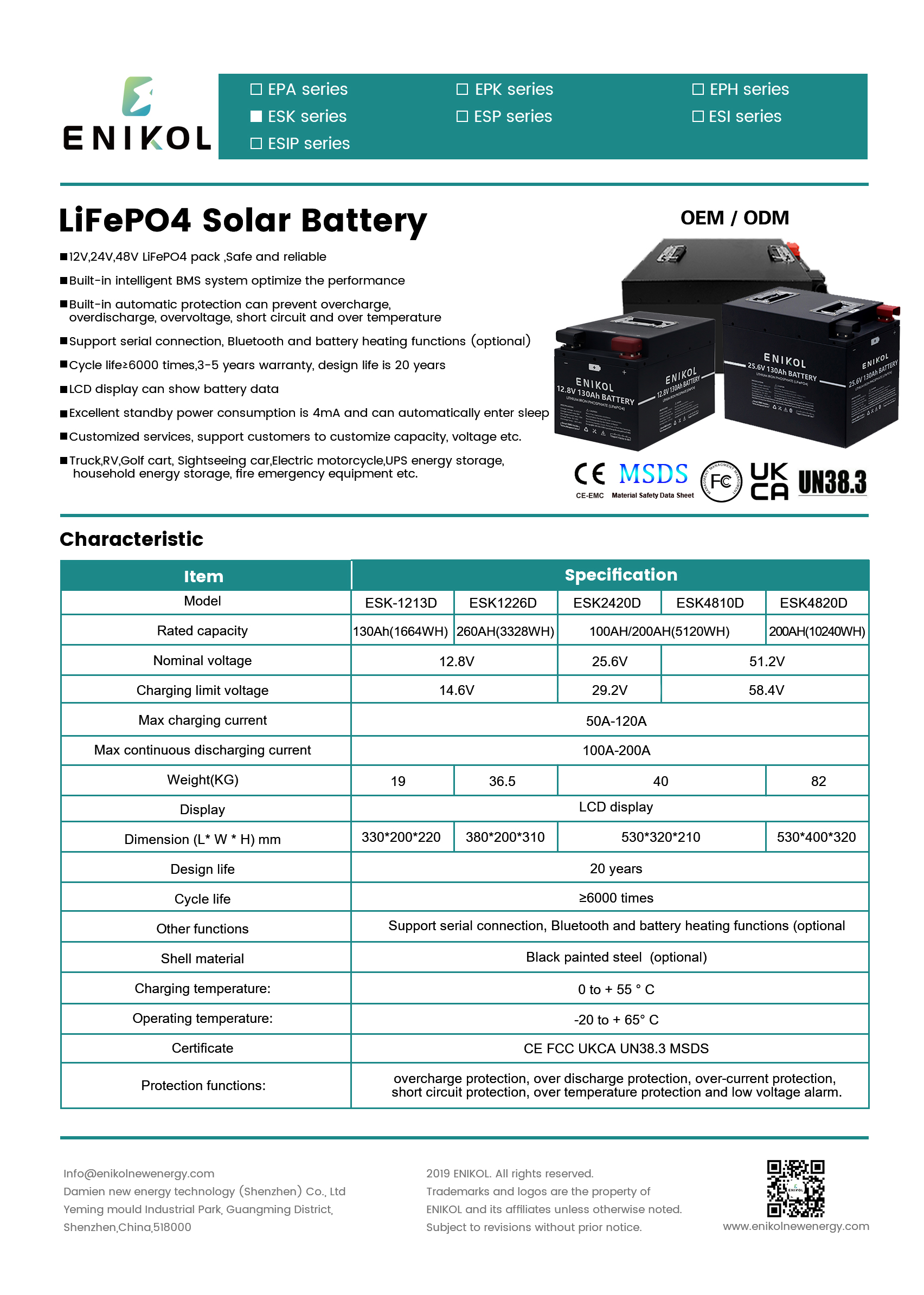 High Voltage Lto 48V Lithium Titanate Battery Solar System 10kw 200AH Li Ion Battery