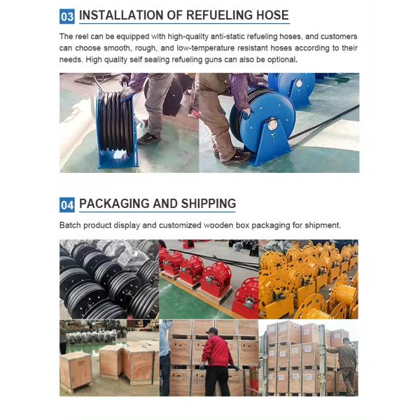 Certificate Customized 3/4inch 50 Meters Oil Hose Reel Manual and Power Rewind Electric Automatic Retractable Fuel Hose Reel