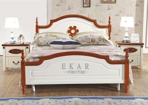 China Latest European Mediterranean Style Bedroom Furniture Ivory Wood Double Bed Designs wholesale