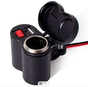 China Cell Phone 5V 2A Motorcycle USB Charger Cigarette Lighter 130cm Wire wholesale