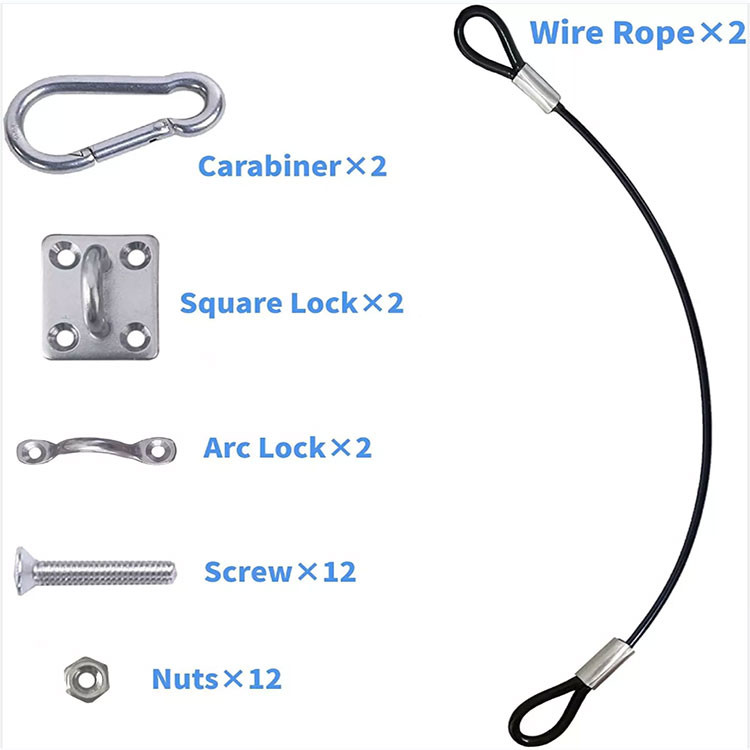 Nylon Coated Wire Rope Trash Can Lid Lock Metal Outdoor Trash Can Lock
