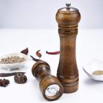 12in 8in Modern Wood Pepper Mill Sustainable Wooden Salt Shaker And Pepper