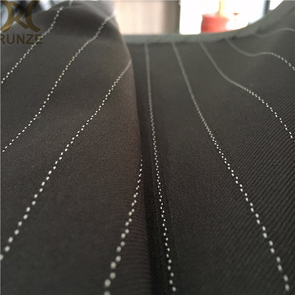 Elegant Women Dress 95% Polyester 5% Viscose Plain Stripes Fabric For Woolen Blazer Fabric Suits