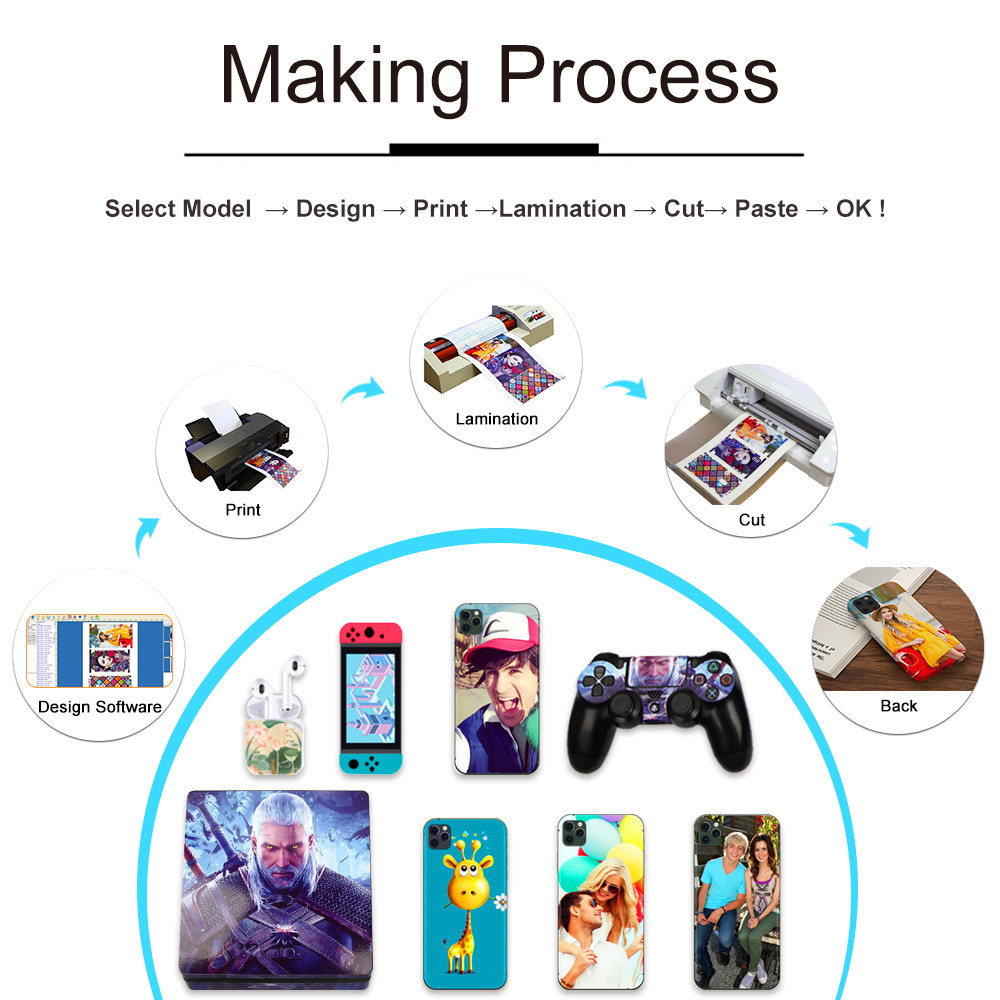 Daqin Cellphone Stickers Cutting Plotter Software Free Templates Fullbody Die Cut Vinyl Stickers Machine A3 Skin Cutter