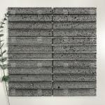 Black Color Curve Fluted Limestone Mosaic Tile Decoration Bathroom Backsplash