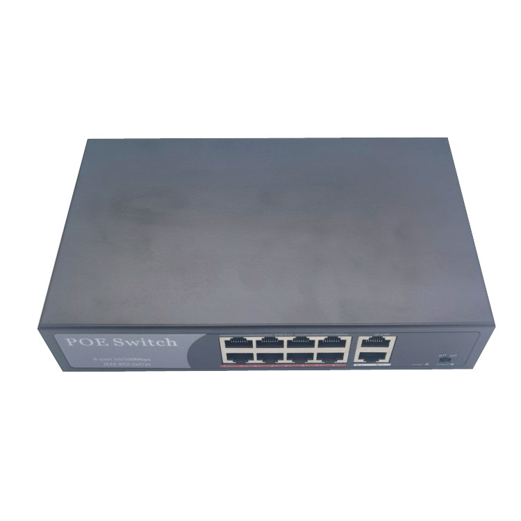 HK-8F 8 ports 100m PoE switch with 2 100m uplink