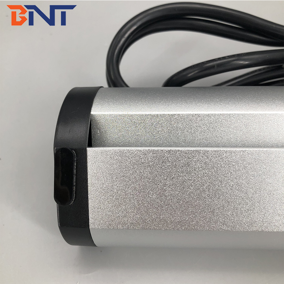 Aluminum UK power clamp on office desk edge tabletop power socket with usb charging