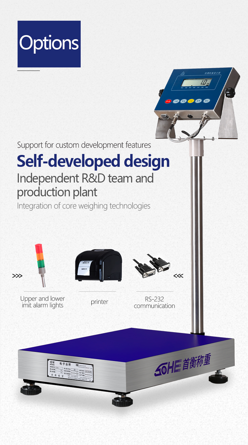 SH8P 304 Series Stainless Steel 30-300KG Explosion-Proof Scale LED Display Platform Scale