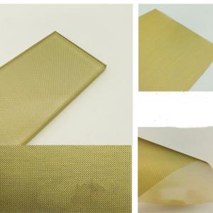 China Gold Metallic Mesh Laminated Glass Partition wholesale