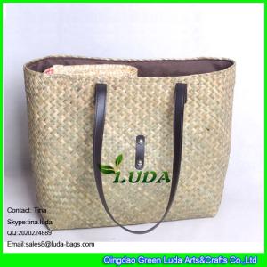 China LUDA natural handwoven tote bag 2016 summer women seagrass water plant straw bag wholesale