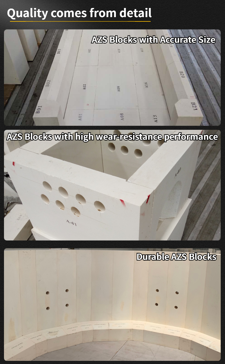 Superior Fused Cast AZS Refractory Blocks for Glass Industrial Pool Internal Structure