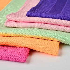China KILINE Ultra Soft Lint-Free Waffle Weave Microfiber Tea Towel Microfiber Glass Polishing Cleaning Cloths Absorbent Kitchen Towels wholesale