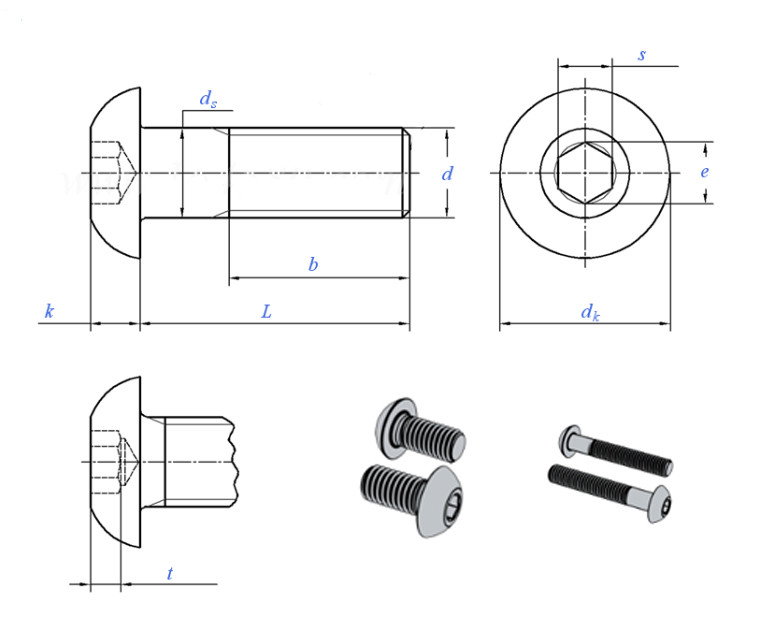 White Pan Head Screws Grade 10.9 Coarse Thread Screws M3 General Purpose