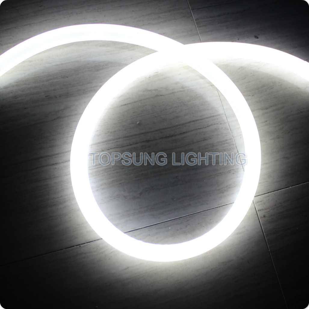 120v 6500k white emitting led neon flex rope lights trip ribbon tube soft hose smd 16mm mini size flexible neon
