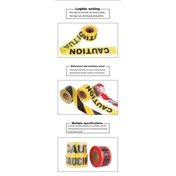 Yellow Caution Warning Tape Non-adhesive Road Blocking Barricade Safety Maker With PET Material