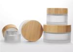 Thickened Bottom 100g Hand Cream Glass Jar Bamboo Cream Jars Eco Friendly
