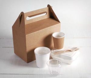 China Kinghorn Takeaway Paper Bags , Food Grade Paper Bags With Handle wholesale